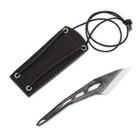Компактний шийний ніж з Вуглецевої Сталі Kiridashi BPS Knives - Скелетний ніж зі шкіряним футляром