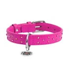Ошейник для собак WAUDOG Glamour с клеевыми стразами и QR паспортом Pink. (LKMTR_849607)