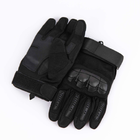 Тактичні сенсорні рукавички з кастетом чорні 2116b M - зображення 1