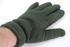 Перчатки мужские тёплые спортивные тактические флисовые на меху зелёные 9093_14_Olive - изображение 1