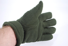 Перчатки мужские тёплые спортивные тактические флисовые на меху зелёные 9093_14_Olive - изображение 4