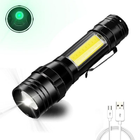 Тактичний надпотужний світлодіодний ручний акумуляторний ліхтар BL-T6-19S XPE+COB zoom ліхтарик - зображення 3