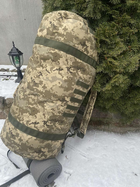 Тактический военный баул 100 литров ткань кордура 1100 ВСУ сумка рюкзак походный с местом под каремат пиксель - изображение 2
