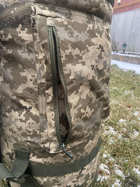 Тактичний військовий баул 100 літрів тканина кордура 1100 ВСУ сумка похідний рюкзак з місцем під каремат піксель - зображення 8
