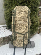 Баул 120 літрів армійський військовий ЗСУ тактичний сумка похідний рюкзак з місцем під каремат піксель 964645424796 - зображення 6
