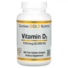 Витамин D3 California Gold Nutrition (Vitamin D3) 5000 МЕ 360 капсул CGN01066