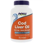 Риб'ячий жир із печінки тріски NOW Foods (Cod Liver Oil) 1000 мг 180 капсул NOW01744