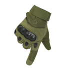 Перчатки тактические OKLAI 705 Green L мужские полнопалые военные с защитой - изображение 3