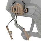 Крепление адаптер с зажимами для установки наушников Earmor M31/M32, Peltor, Walkers на каску шлем, Койот (150310) - изображение 4