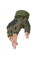 Перчатки тактические штурмовые беспалые олива размер М - изображение 3