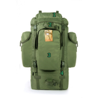 Туристичний армійський супер-міцний рюкзак 5.15.b 75 к. с ортопедичесой пластиною Олива. - зображення 3