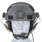Активні навушники для стрільби з гарнітурою та кріпленням на шолом Opsmen Earmor M32H Койот Тан (150270) - зображення 6