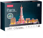 Тривимірна головоломка-конструктор CubicFun City Line з Led-підсвіткою Париж (L525h) (6944588205256) - зображення 1