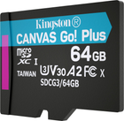 Kingston MicroSDXC 64GB Canvas Go! Plus Class 10 UHS-I U3 V30 A2 (SDCG3/64GBSP) - obraz 3