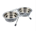 Миска металлическая на подставке Trixie с шумовыми заглушками Eat on Feet 2 x 250 мл / 11 см
