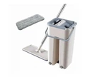 Швабра с ведром комплект Scratch Cleaning Easy Mop с автоматическим отжимом и складной ручкой цвет светлый беж