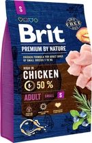 Sucha karma dla psów małych ras BRIT Premium Adult S z kurczakiem 3 kg (8595602526291) - obraz 1