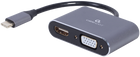 Adapter Cablexpert USB Type-C - HDMI, VGA 0,15 m Szary (A-USB3C-HDMIVGA-01) - obraz 1