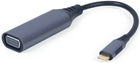 Cablexpert przejściówka z USB Type-C na VGA 0,15 m szara (A-USB3C-VGA-01) - obraz 2