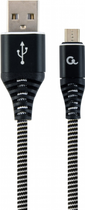 Кабель Cablexpert USB — MicroUSB 1 м Black/White (CC-USB2B-AMmBM-1M-BW) - зображення 1