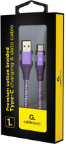 Кабель Cablexpert USB — USB Type-C 1 м Purple (CC-USB2B-AMCM-1M-PW) - зображення 2