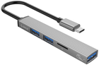 Hub USB Orico USB-A - USB3.0, 2xUSB2.0, TF (AH-A12F-GY-BP) (CA913770) - obraz 1