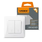 Вимикач двоклавішний прохідний білий VIDEX BINERA (VF-BNSW2P-W) 24452