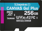 Kingston MicroSDXC 256 GB Płótno Go! Karta Plus Class 10 UHS-I U3 V30 A2 + SD (SDCG3/256 GB) - obraz 2