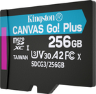 Kingston MicroSDXC 256GB Canvas Go! Plus Class 10 UHS-I U3 V30 A2 + SD-адаптер (SDCG3/256GB) - зображення 4