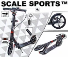 Самокат двухколесный Scale Sports SS-12 Черный Дисковый тормоз Led-фонарик