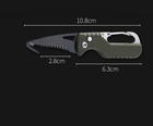 Брелок-ніж для ключів та розпакування 108 мм Зелений з чорним лезом (sv101331gr) - зображення 6