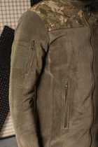 Кофта флисовая мужская тактическая с липучками под шевроны Bikatex Турция ВСУ (ЗСУ) Мультикам 8099 S хаки - изображение 6