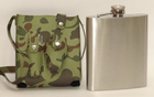 Фляга 540 мл в чехле + нож + 2 стопки F1-46 Армейский, легкая и портативная карманная фляжка из нержавейки - изображение 3