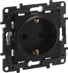 Розетка Legrand Niloe Step силова 2К+З із шторками 16А 250 В гвинтові клеми Чорний (863520B)