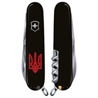 Ніж складаний 91 мм, 12 функцій Victorinox SPARTAN UKRAINE Чорний/Трезубець плетений червоний - зображення 2