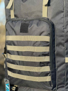 Тактический военный рюкзак на 100 литров из плотной тактической ткани черный - изображение 3