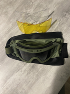 Тактичні окуляри олива з 3 лінзами, тактична маска, захисна маска, захисні окуляри олива, Revision - зображення 4