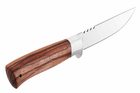Нож охотничий с деревянной ручкой, с рисунком голова волка на клинке сталь 440C - изображение 4