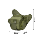 Сумка тактическая через плечо AOKALI Outdoor A03 (Green) компактная армейская с сеткой для воды - изображение 5