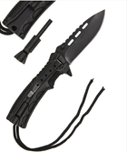Нож складной с черным шнуром из паракорда и огнивом Mil Tec Германия - изображение 2