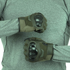 Сенсорні рукавички тактичні військові-армійські Military Rangers повнопалі із захистом кістяшок, бойові, із закритими пальцями XL Оливковий BC-9876 - зображення 4