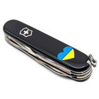 Ніж складаний швейцарський 91 мм/14 функцій Victorinox CLIMBER UKRAINE Чорний/Серце синьо-жовте - зображення 6