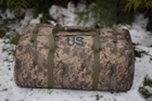 Армейский военный тактический баул сумка тактическая US 130 литров цвет пиксель для передислокации - изображение 3