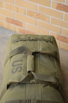 Большой военный тактический баул сумка тактическая US 130 литров цвет олива для передислокации ЗСУ - изображение 5