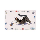 Коврик під миску Trixie «Comic Cat» 44 см / 28 см (сірий)