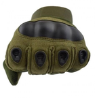 Перчатки Полнопалые Тактические /Военные с Закрытыми Пальцами Зеленые (Олива) ( XL ) - изображение 5