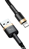 Kabel Lightning Baseus Cafule - USB 1,0 m 2 A Czarno-Złoty (CALKLF-BV1) - obraz 3