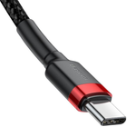 Kabel Baseus Cafule USB Type-C 3A 60W 1.0 m Czarny/Czerwony (CATKLF-G91) - obraz 3