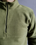 Комплект військова футболка з довгим рукавом + тактична флісова кофта (подовжена) Cedra Military L Оливковий + Піксель - зображення 4