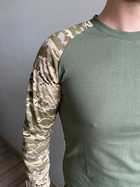 Комплект военная футболка с длинным рукавом + тактическая флисовая кофта (удлиненная) Cedra Military XS Оливковый + Пиксель - изображение 7